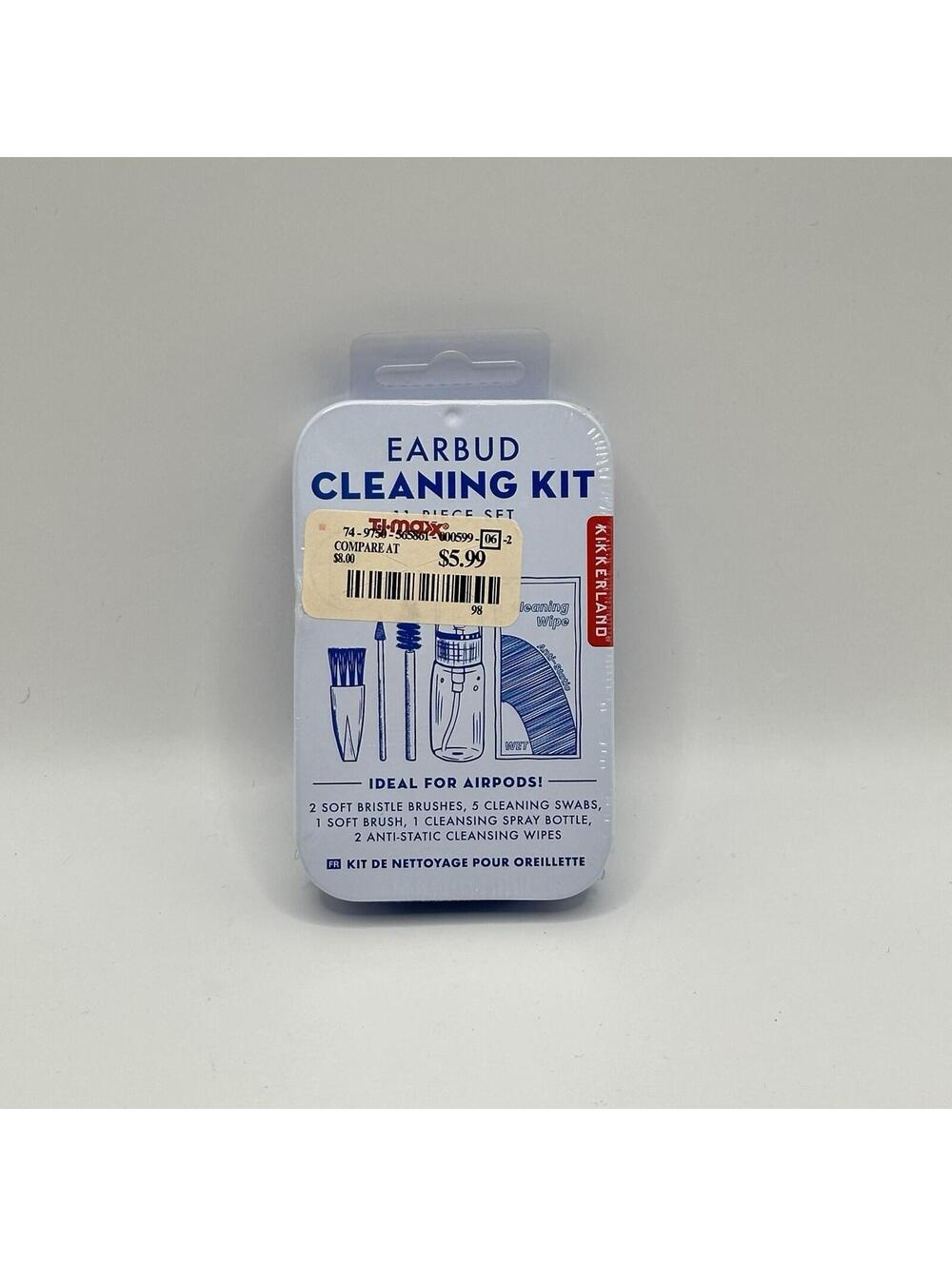 Kikkerland Earbud Cleaning Kit 11 Piece Set for Apple Airpods Headset Earphones